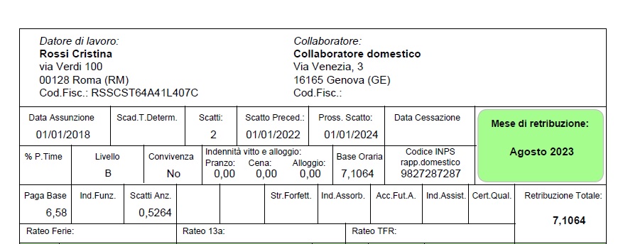 Busta paga colf e badanti capire i vari elementi